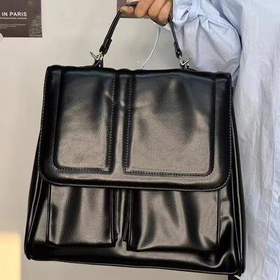Women's Backpack Commuter Leather  Fashion Double Shoulder Bag Student Large Capacity School Bags Handheld Flap Crossbody Bag