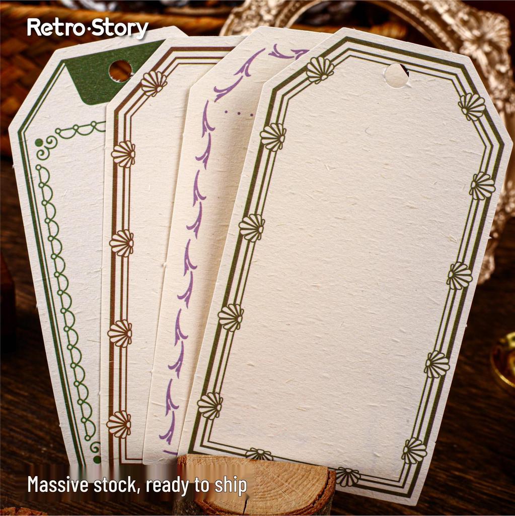 RetroStory Handwritten Memo Paper - 32-Sheet Creative Tag Series for Retro Decorations