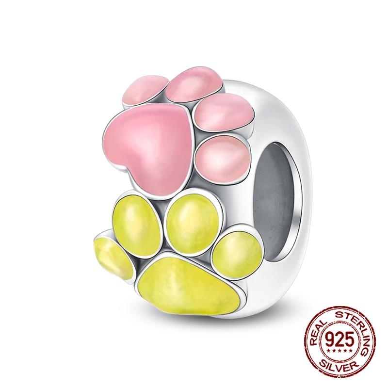Copper Love Pink Mom Bear Travel Beads Fit Charm Bracelet For Women Fine Jewelry Making