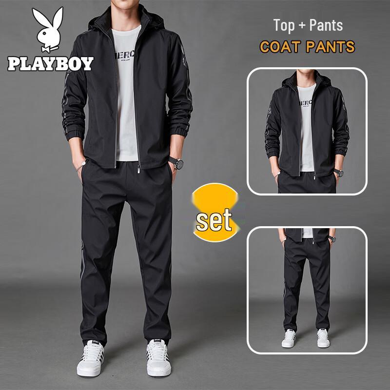 Playboy Men s Spring Autumn Two-Piece Sports Suit 2XL