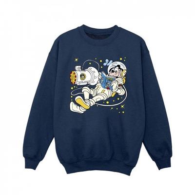 Girls Goofy Reading In Space Sweatshirt