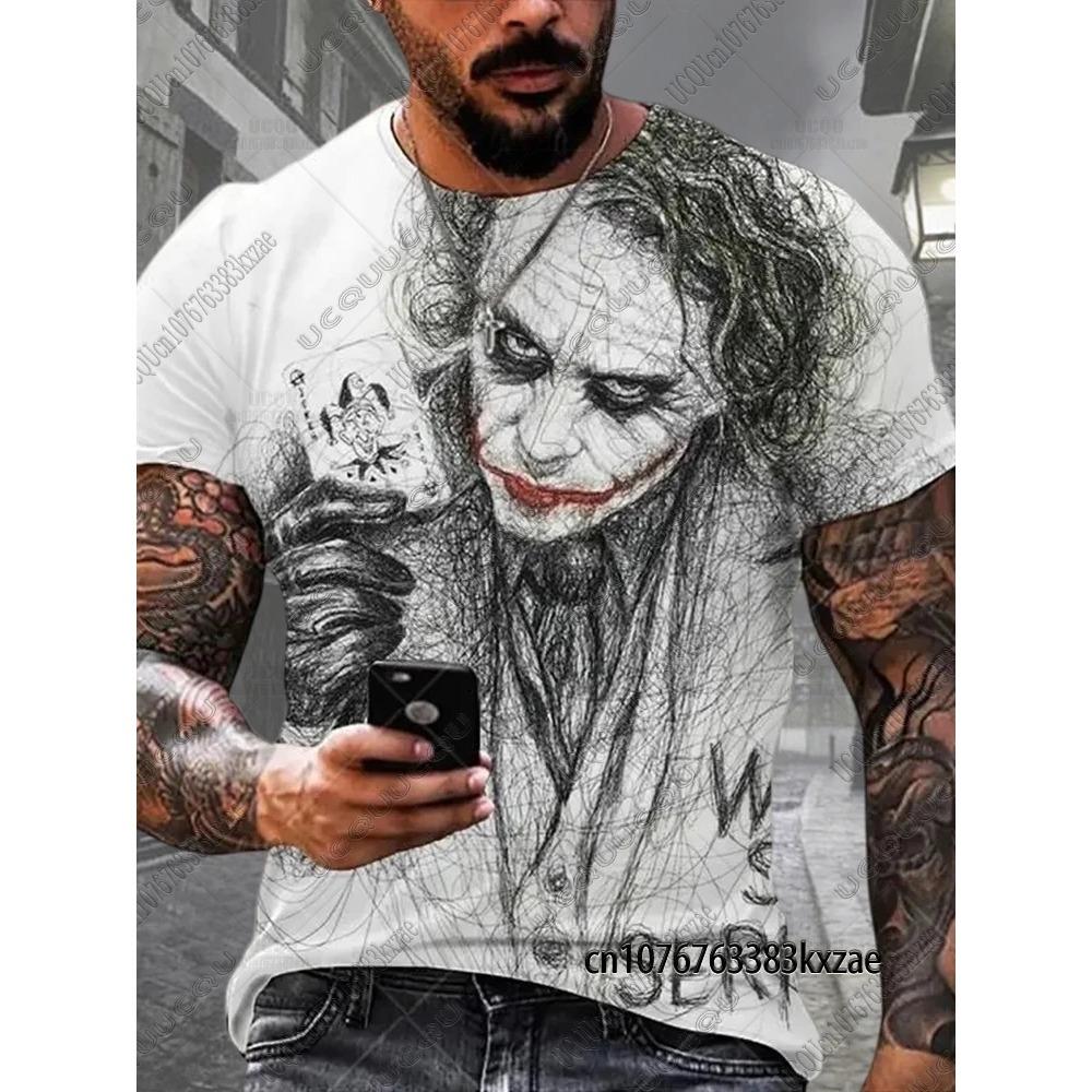 Nuove T-shirt Estive con Stampa Joker DC Comics Classiche Vintage Joker T-shirt 3D Casual Girocollo Manica Corta Uomo Abbigliamento