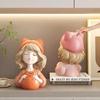 Modern Cute Girl Piggy Bank, Room Decoration Accessories, Home Decor Arts and Crafts Supplies, Statue, Sculpture, Birthday Gift