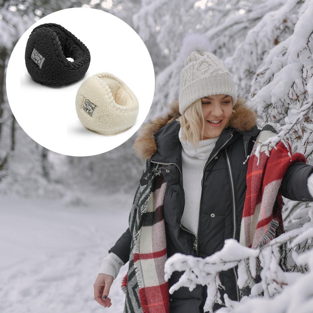 Winter Fleece Ear Warmers Foldable Earmuffs for Women Outdoor Skiing Running Cycling