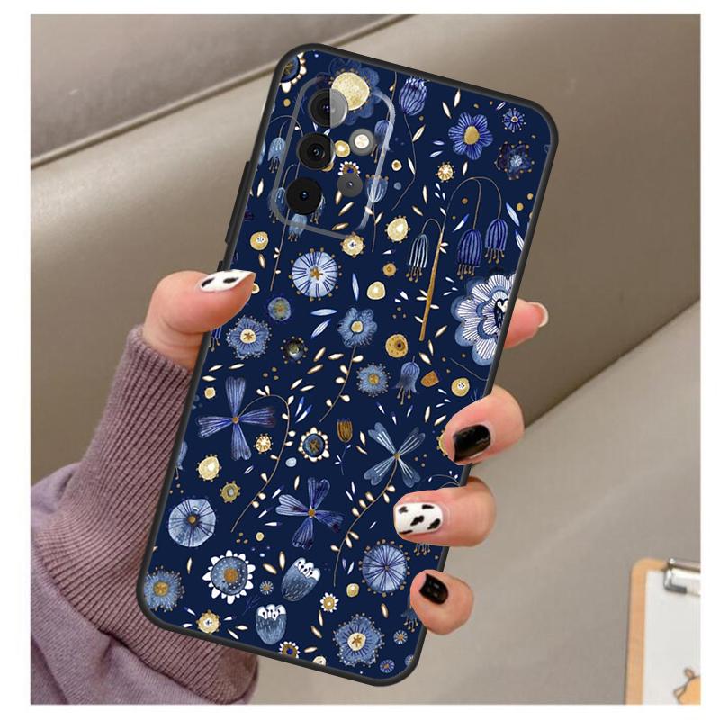 

Midnight Floral Case For Samsung Galaxy A56 A16 A26 A36 A06 A52 A53 A33 A13 A34 A54 A14 A15 A35 A55 A22 A32 Samsung A34 5G