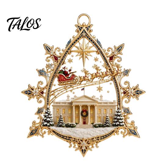 Eye Catching Christmas Party Favors 250th Anniversary USA White House Tree Ornament, 2D Acrylic 1776-2026 Commemorative Holiday Decorations Keepsake,