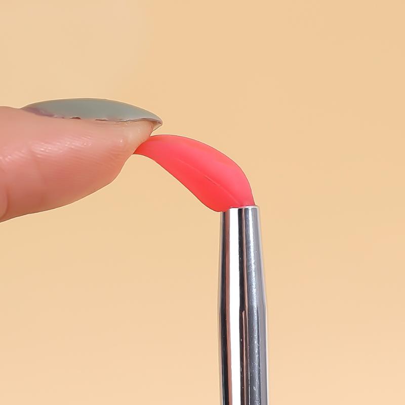 1/3PC Portable Lip Brush Multifunctional Soft Silicone Head Lip Balm Lipstick Applicator with Cover Professional Makeup Brushes