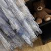 Qooth Women A-line Tulle Gradient Ruffle Skirt Wide Hem Mid Length Elastic Waist Casual Skirt QT2636