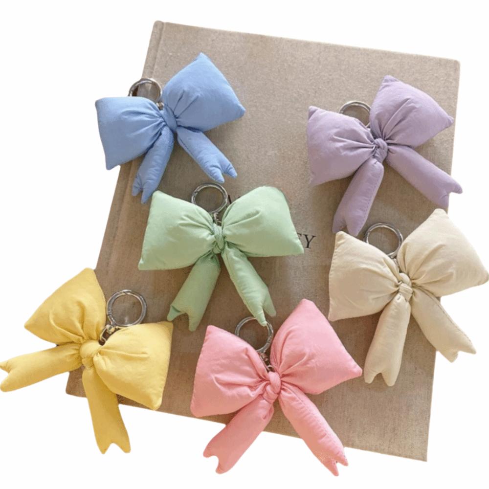 Colored Bow 3D Bow Decoration Cotton Candy Style 3D Design Sweet Bag Pendant Cute Charm Sweet Decoration Bow Bag Pendant