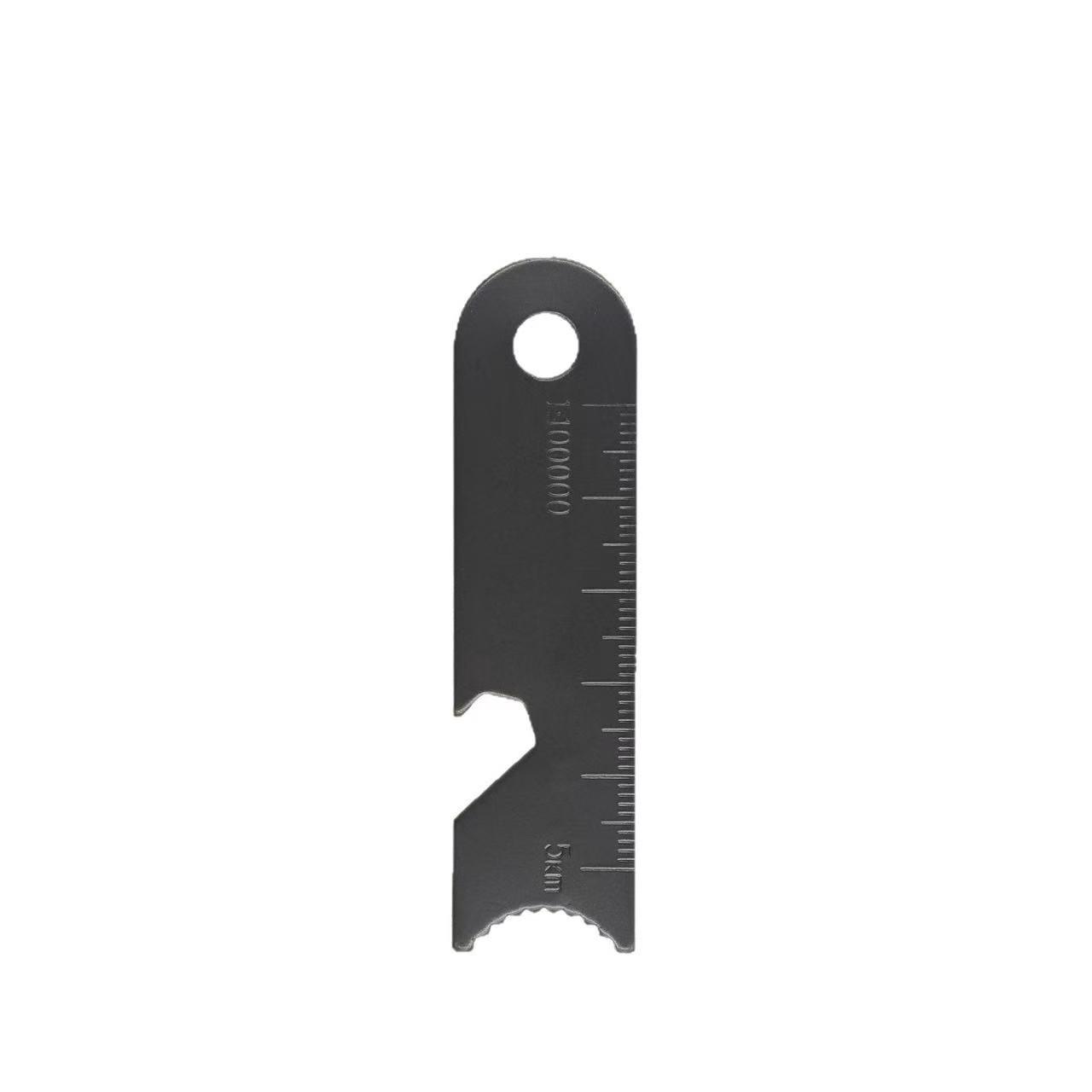 Multifunctional Outdoor Fire Starter: Flint Scraper, Blade, Ruler, Bottle Opener чёрный