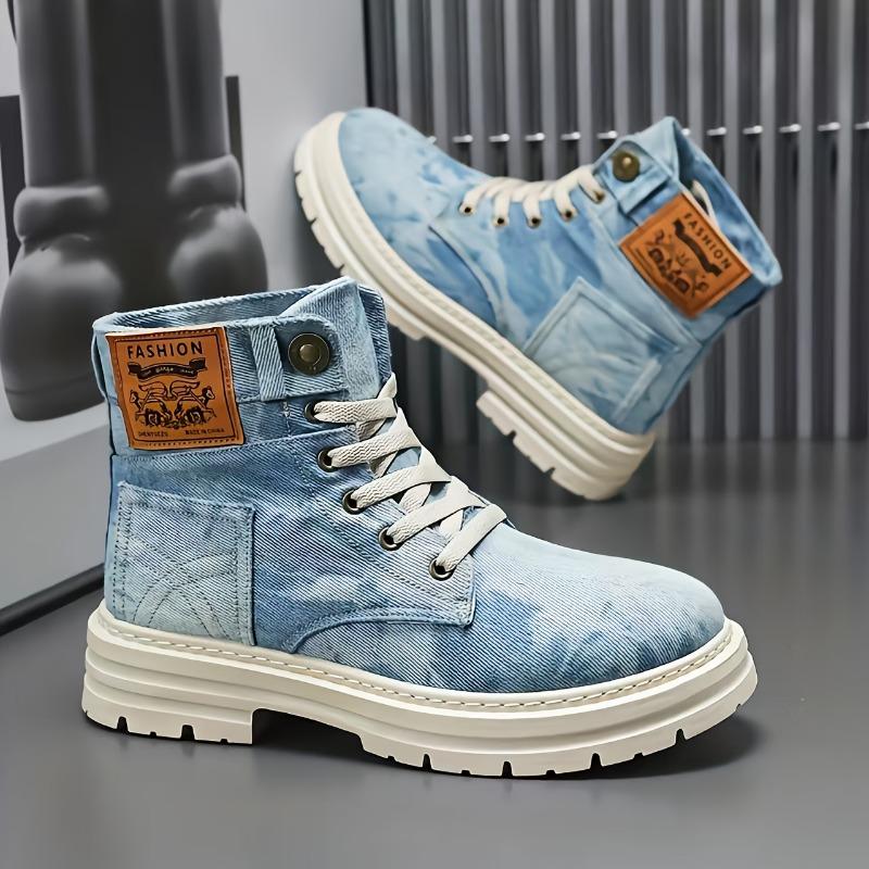 Botas de Senderismo de Caña Alta para Hombre Grande y Alto Zhenyuezu - Zapatos Ligeros Transpirables con Agarre Todoterreno, Suela de PVC Duradera para Exteriores, Urbanos, Fiestas