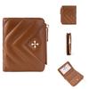 Women's Wallet Short Korean Version Cross Flower Zipper Fashion Quilted Card Bag Women