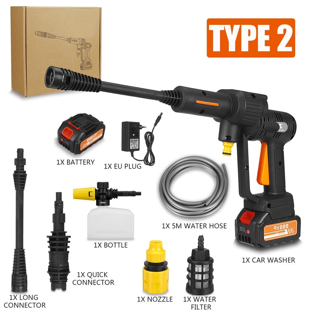 Rechargeable Electric Car Water Guns Cordless High Pressure Car Washer Foam Washing Machine for 30000mAh Battery 2000W