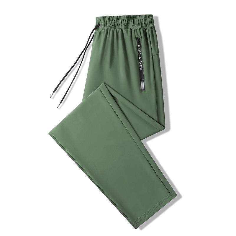 8XL Spring And Summer Long Pants, Ice Silk Pants, Loose, Quick Drying, Lightweight, Breathable Men s Ice Silk Casual Pants 2XL