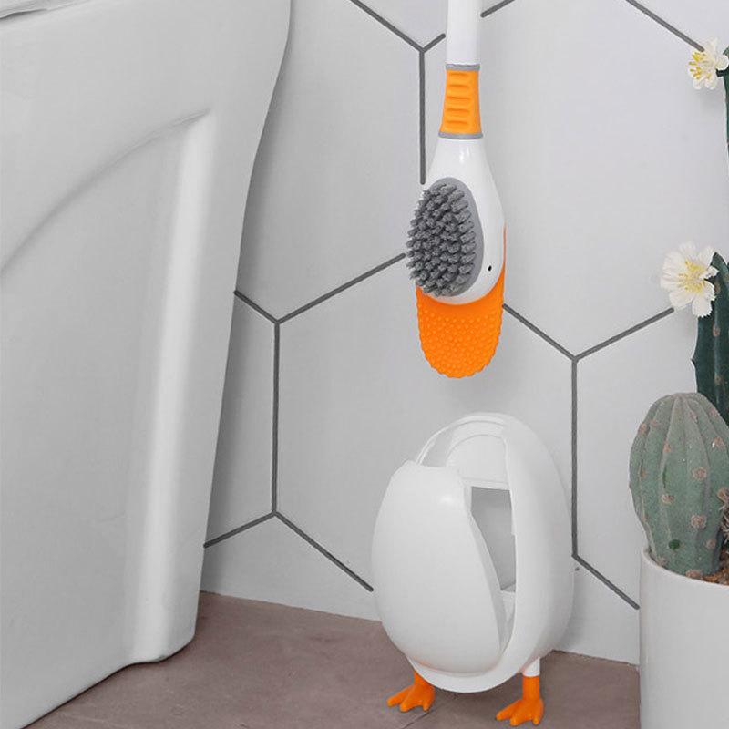 Toilet Brush Creative Silicone Household Wall Mounted Long Handle No Dead Angle Deodorizing Toilet Brush