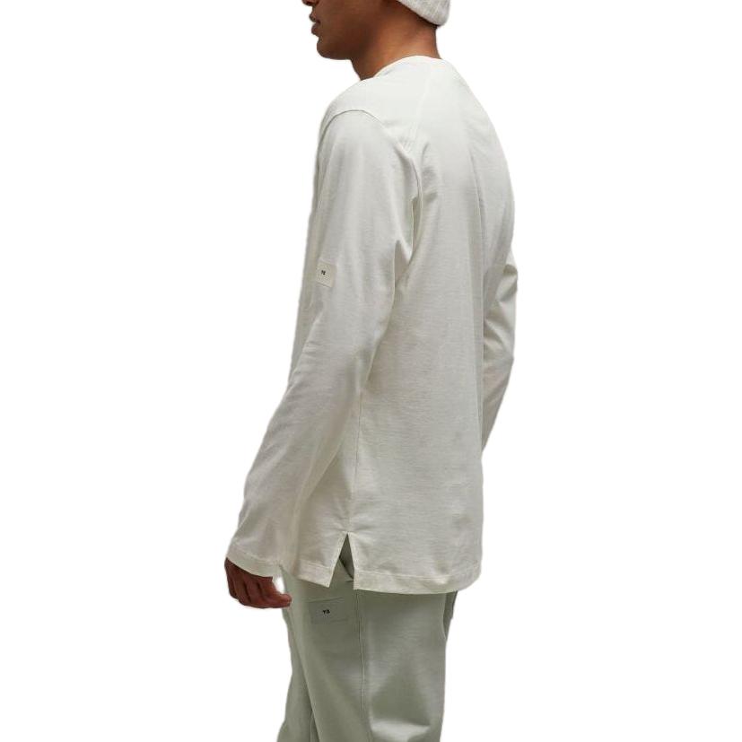 Y-3 Solid Color Pullover Crew Neck Long Sleeve T-Shirt Unisex Tops White IP7704