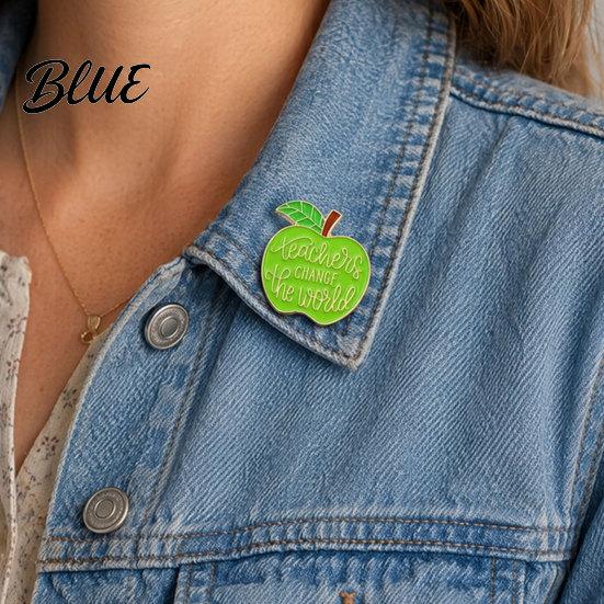 Canvas Bag Accessory Brooch Pin Enamel Teacher-Themed Fruit Shape Lapel