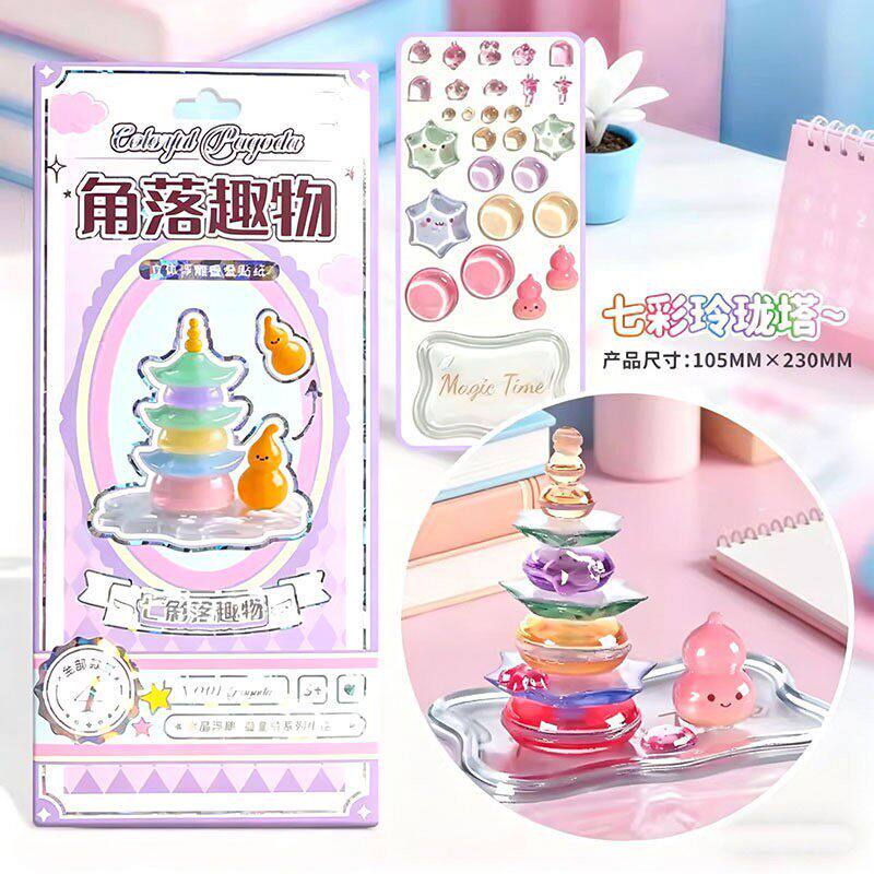 CHUGE Season 2 3D Embossed Stationery Sticker Cute Dolphin with Sakura Tree DIY Desktop Decorative Ornament School Supplies