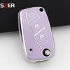 Tpu Car Key Case Cover For Fiat Panda Stilo Punto Doblo Grande Bravo 500 Ducato Minibus Folding Keychain Interior Accessories