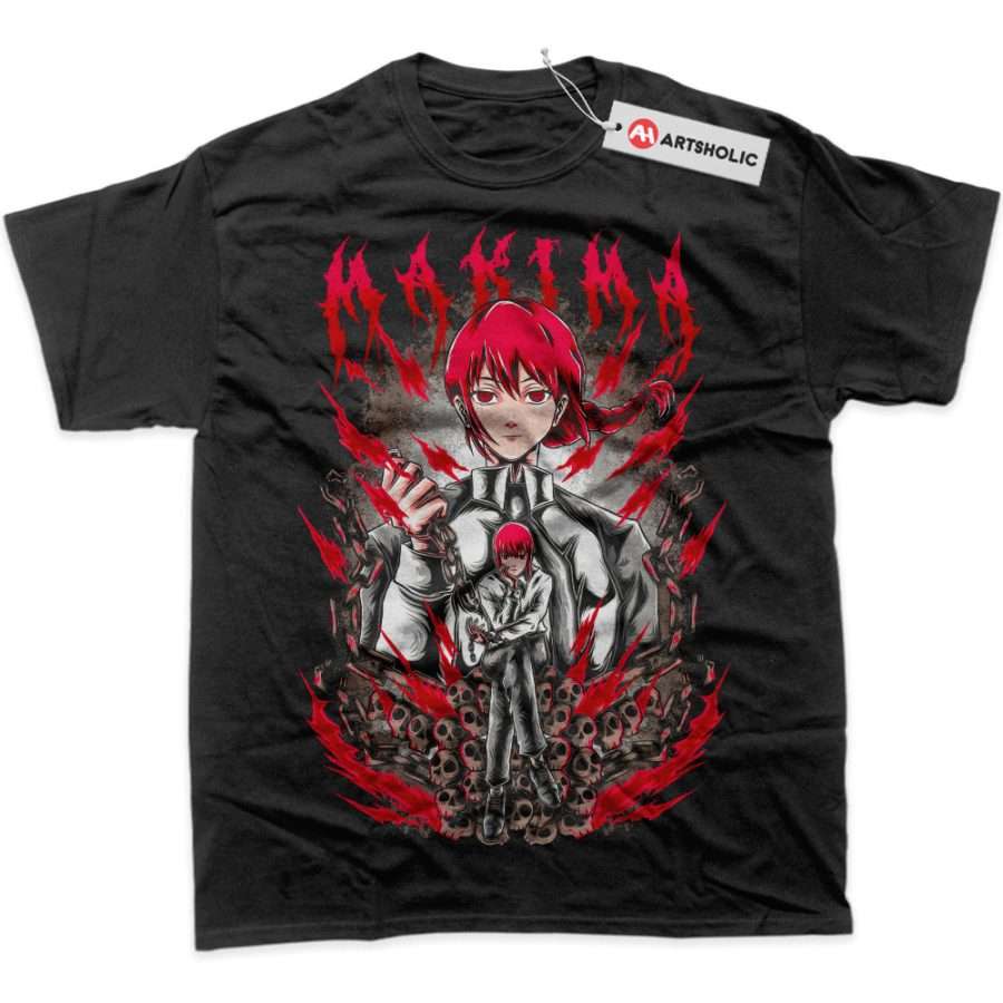 Chainsaw Men Devil Power Makima Graphic Print Tshirts Japan Anime Manga Peripherals Tee Men Women Loose Cotton Oversized Tops