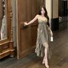 Pure Desire Green Casual Dress With Knit Fabric For Summer Chic Women