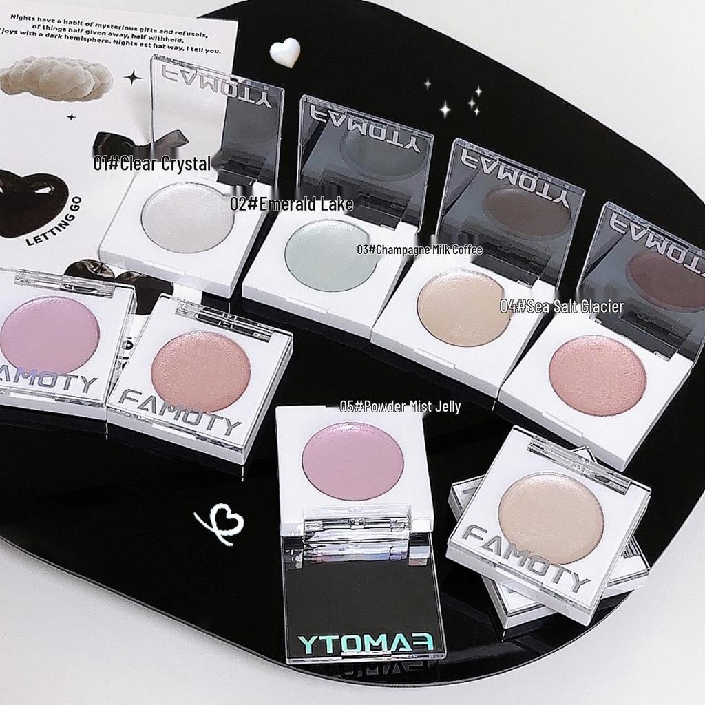 FAMOTY Iridescent White Shimmer Highlighter Cream for Eye Corner and Eyeshadow