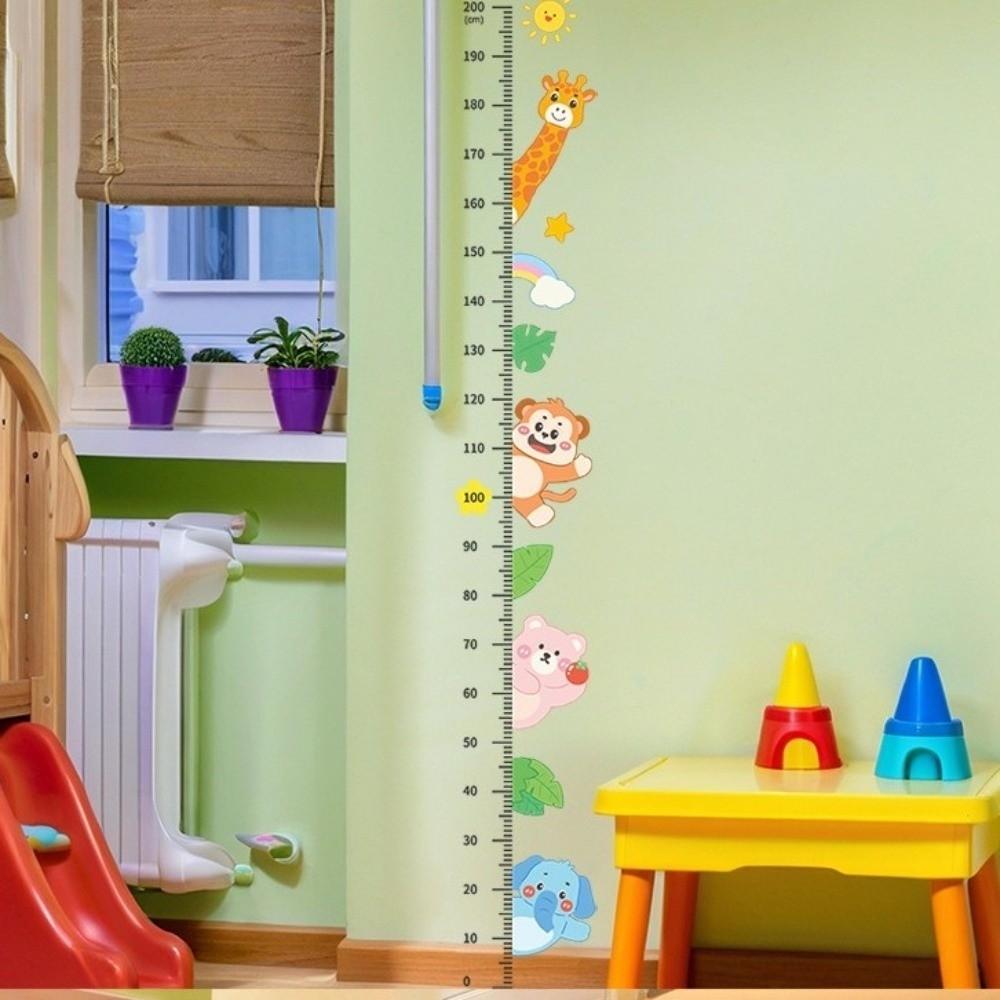 2M Höhe Höhenmessaufkleber Selbstklebend Abnehmbar Kinderwachstumskurve Wasserdicht Cartoon-Muster Wachstumskurve Aufkleber