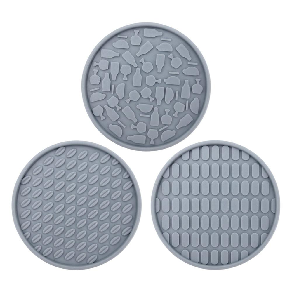 Silicone Coaster with Stand, 6-piece Set, Suitable for Desktop Protection Pads and Office Desks, Coaster Set, for Home Decoratio