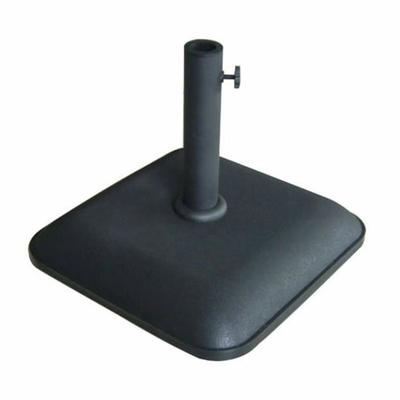 Square Cement Parasol Base - MARBUENO SUMMER - 45x45x7.3 Cm - 25 Kg - Black - Compatible Ø35/38/48 Mm