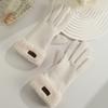 Warm Gloves for Women In Autumn and Winter Outdoor Riding Cold Proof Thickened Plush Velvet Cute Bow Develvet Touch Screen Gloves