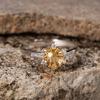 S925 Sterling Silver Natural Color Treasure Citrine Ring Sun Live Daily Light Luxury Lucky Women'S Open Ring