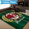 Custom Name Milan Team Crest Rug Game Carpet, Floor Mat for Bedroom Living Room Entryway Rug, Home Decor Idea Gift for Christmas Birthday