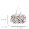 Casual Large Capacity Tote Bag Cherry Print Adjustable Strap Crossbody Bag Waterproof Multi-Pocket Shopping Bag