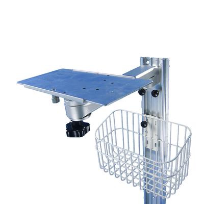 Schwenkbare Wandhalterung aus Aluminiumlegierung, Gerätemonitorständer mit Aufbewahrungskorb, Wandhalterung für Patientenmonitor