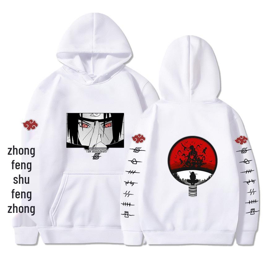 2024 Naruto Anime Men's Trendy Fleece Hooded Sweatshirt - Spring/Autumn Casual Long Sleeve