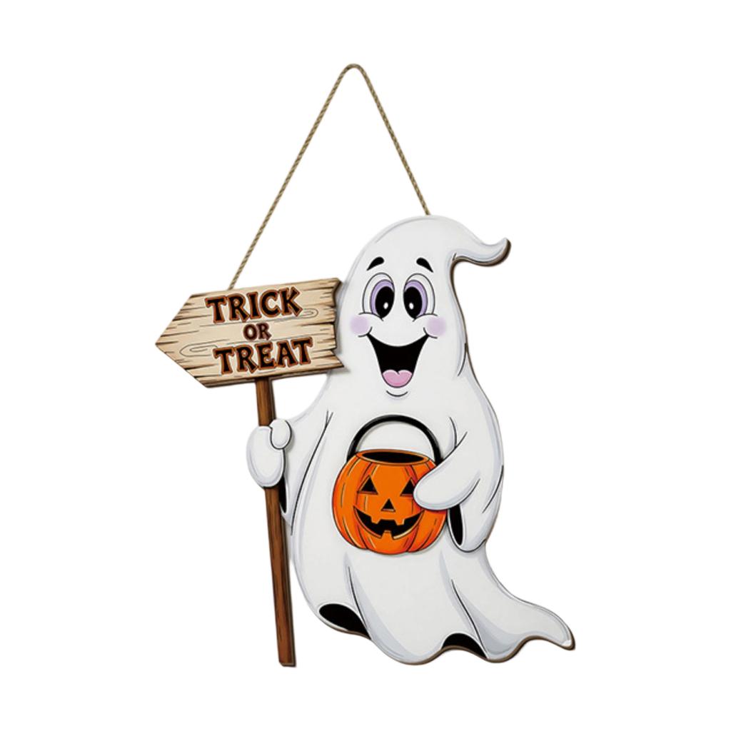 Halloween Wooden Sign Welcome Door Hanging Festival Atmosphere Pumpkin Wall Decoration Living Room Wall Hanging