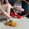 Thick-soled Red Women's Spring New Racing Shoes Lace-up Color Matching Casual Shoes Mango Head Clown Shoes