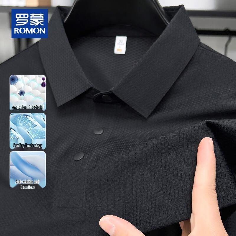 ROMON Men's Summer Cool-Touch Anti-Wrinkle Polo Shirt
