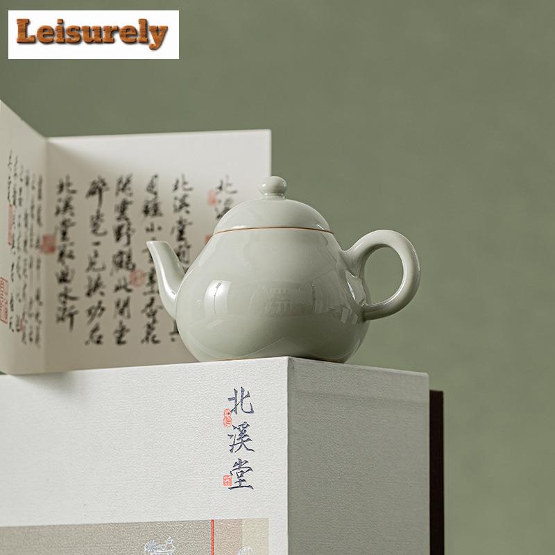150ML Beixitang Handgefertigte Eis-Tischfarbe Keramik Teekanne Kreative Birnenform Kanne Teezubereitungskessel Teeartikel Dekoration Geschenkbox