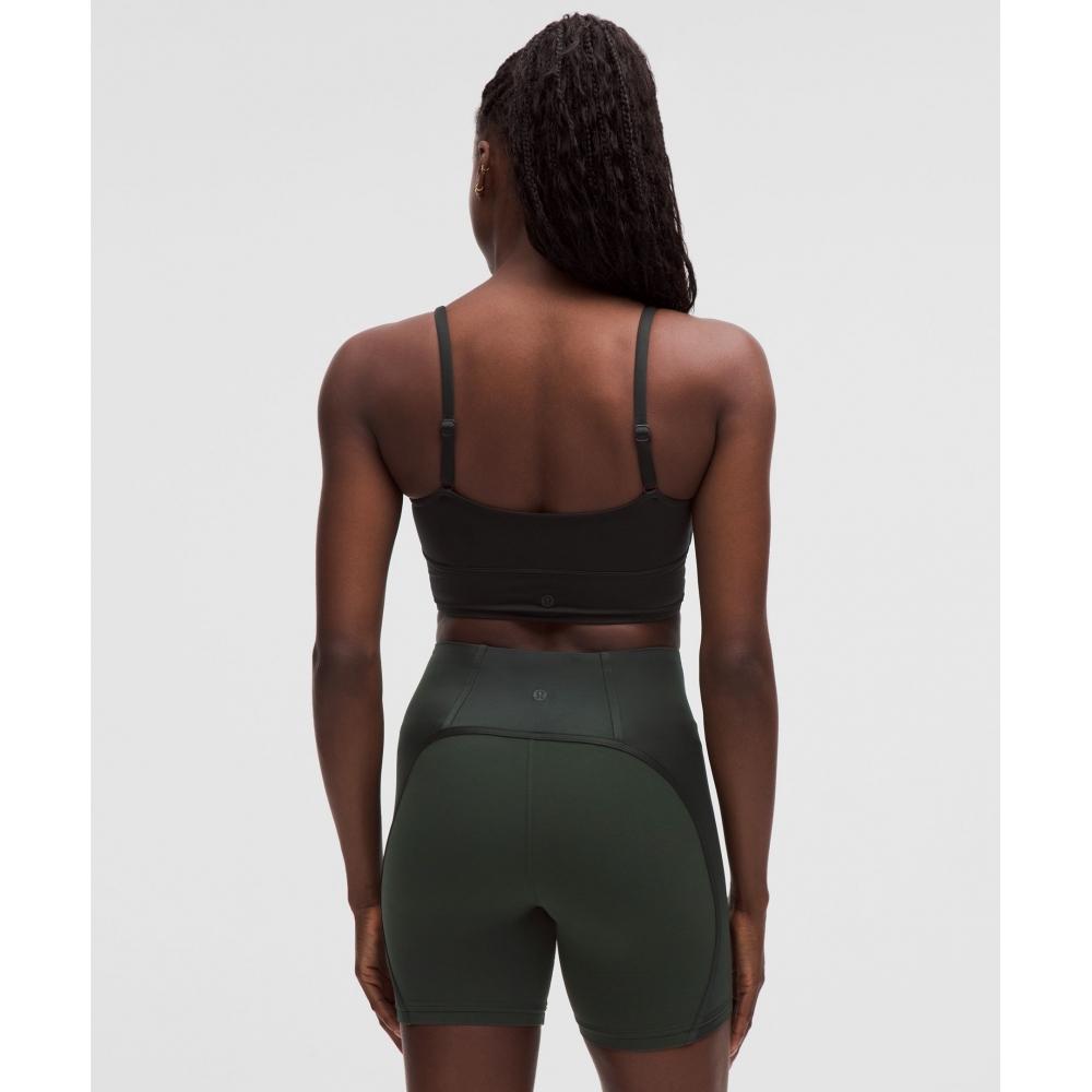 Lululemon Satin Spaghetti Strap Yoga Bra  Light Support  C D Cup blaCk