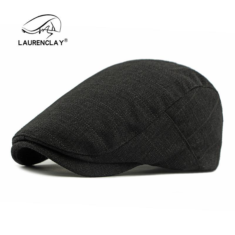 Spring New Simple Classic Imitation Hemp Beret Men's British Retro Forward Hat Casual Versatile Cap Women