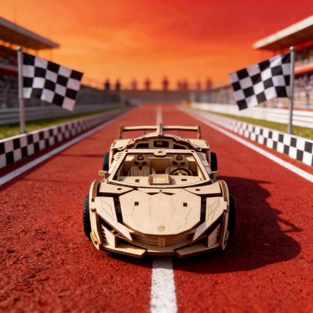 1 wooden DO-IT-YOURSELF convertible sports car a Imaginative 3D puzzle ideal as a festive Present or home decoration