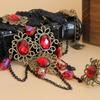 Vintage Spitzenarmbänder Schwarze Spitze Gothic-Armbänder Spitzen-Handschmuck für Damen und Mädchen Kristall Cosplays Anhänger Schmuck