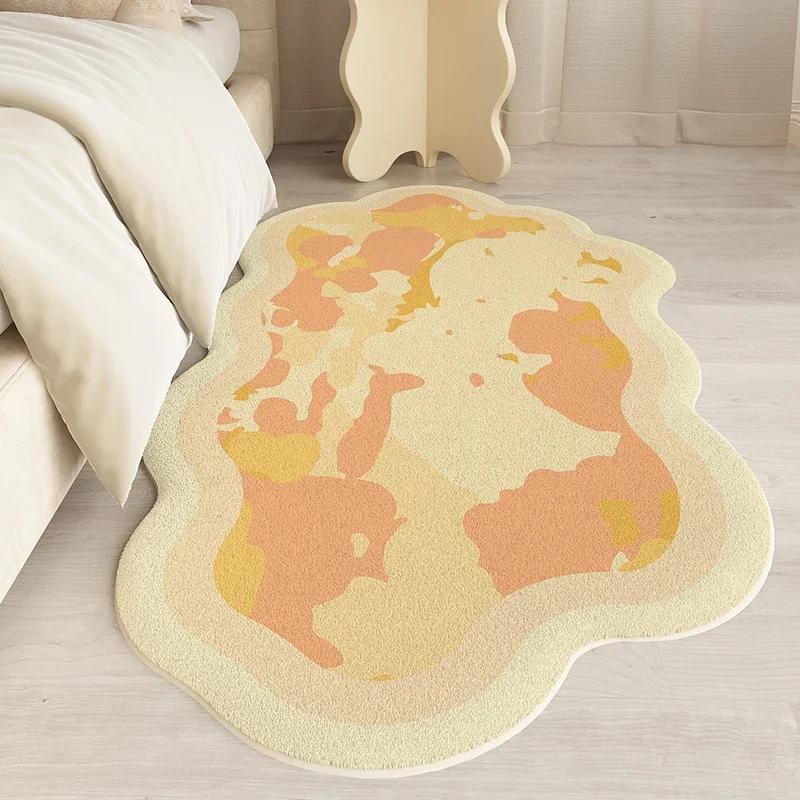 Fluffy Soft Bedroom Decoration Bedside Rug Nordic Style Carpets for Living Room Irregular Plush Floor Mat Washable Lounge Carpet
