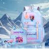 3 Peças/conjunto Mochila Fofa Estampada de Anime Kpop Bolsa de Viagem de Grande Capacidade para Adolescente Menina Menino Mochila Escolar Presente para Criança Rucksack