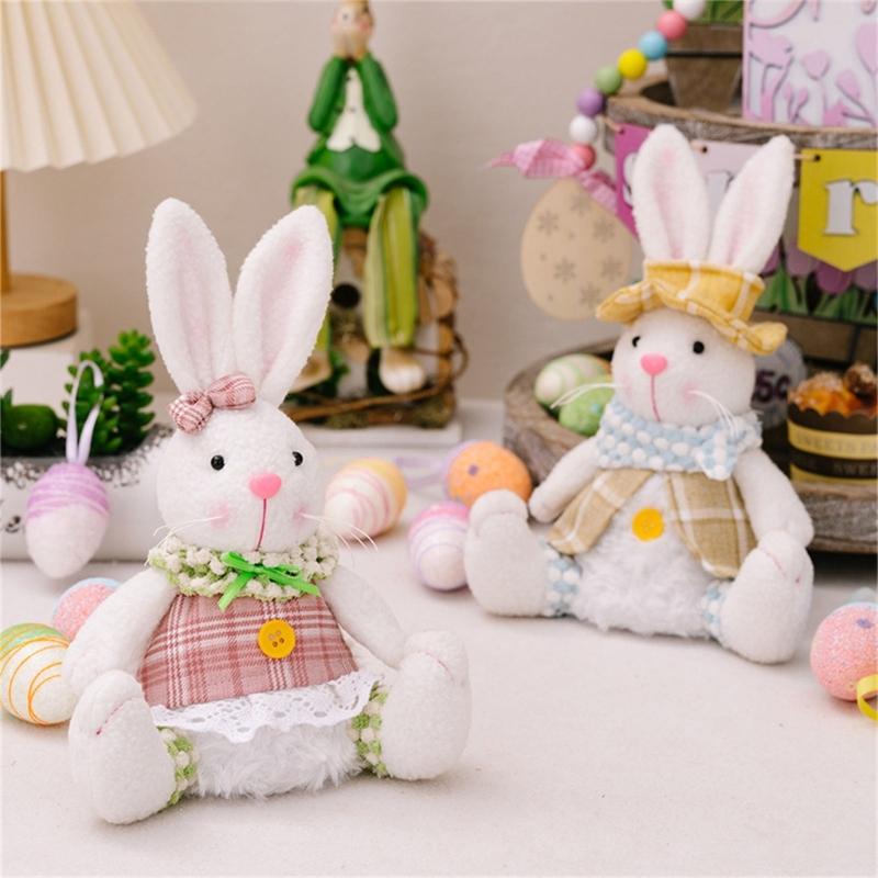 Beautiful Easter Rabbit Doll Decorative Easter Rabbit Toy Perfect for Holiday Decorationa and Window Display