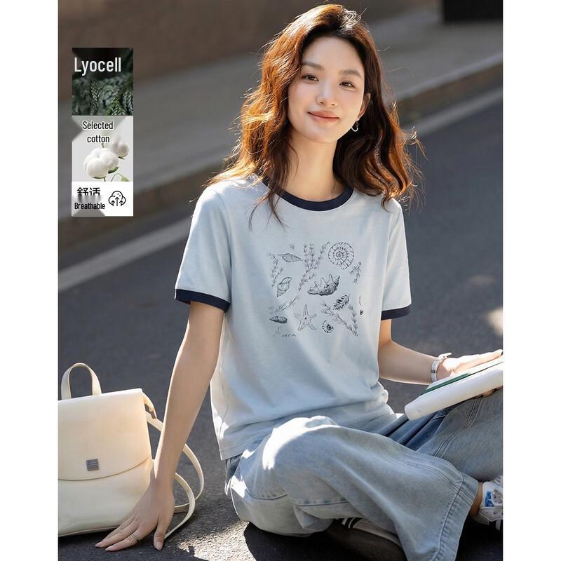 

Demana Women s Breathable Lyocell Blend Printed T-Shirt M