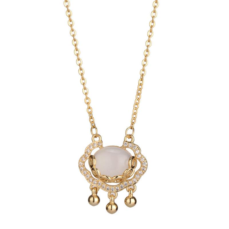 Stunning Korean Style Titanium Steel Long Life Lock Pendant Necklace For Women With Elegant Design