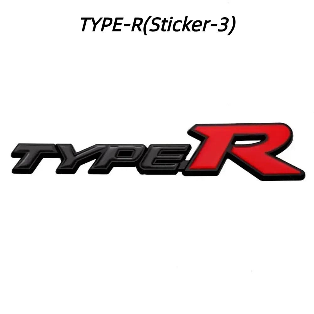 3D Металл Логотип Type-S Тип-R Гоночная Эмблема Буквы Автомобильная Передняя Решетка Задняя Крышка Багажника Значок Наклейка Аксессуары TYPE-R(Sticker-3）