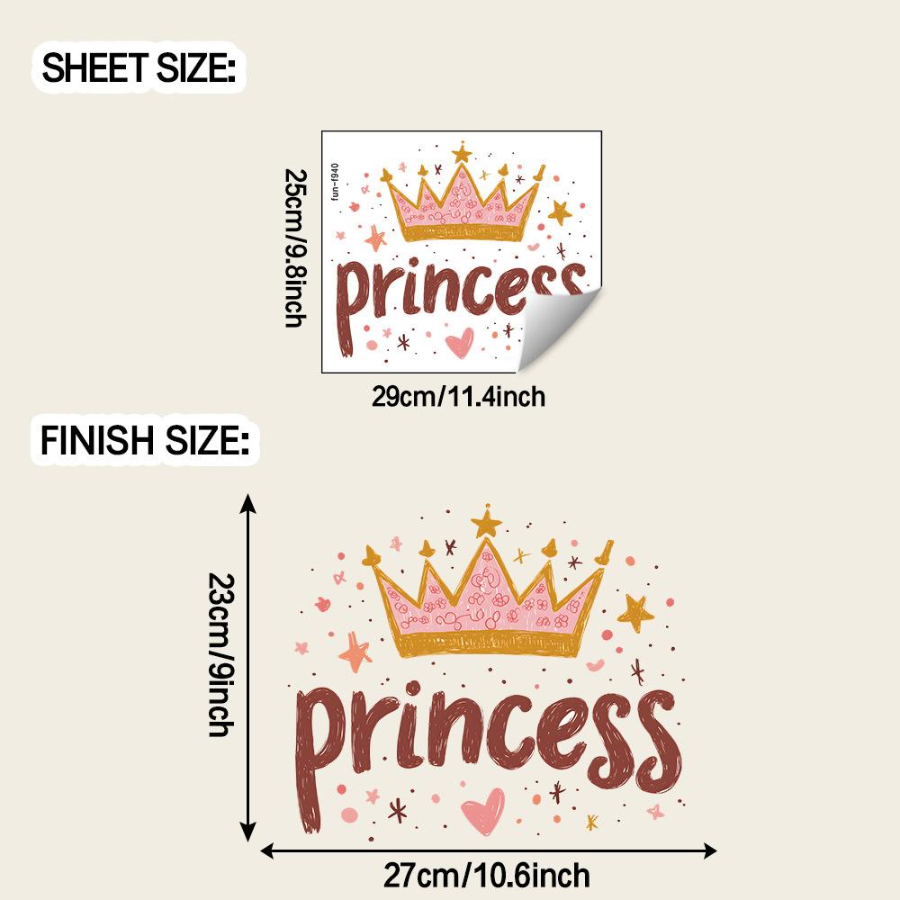

Декоративные наклейки на стену в виде раскрашенной короны и звезды для спальни девочки